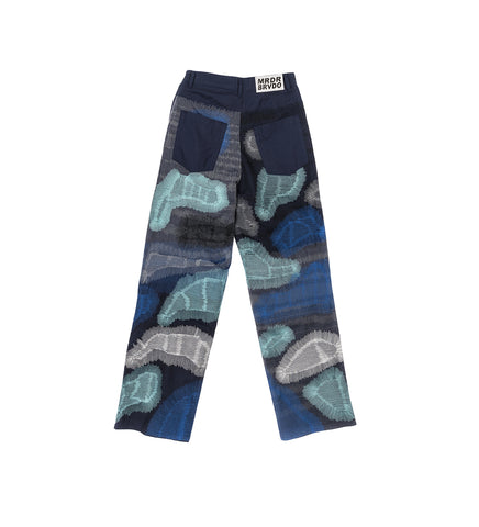 CAMOUFLAGE EMBROIDERY PANTS INDIGO