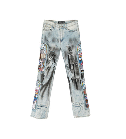 HIT DENIM PANTS SKY