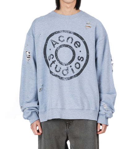 LOGO PRINTED SWEATERSHIRT BLUE MELANGE