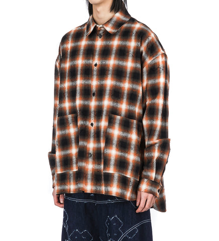 BIG SHIRT BLACK/RED PUNCH CHECK