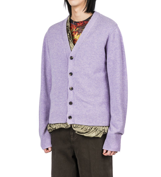 SATIN LINED CARDIGAN LAVENDER