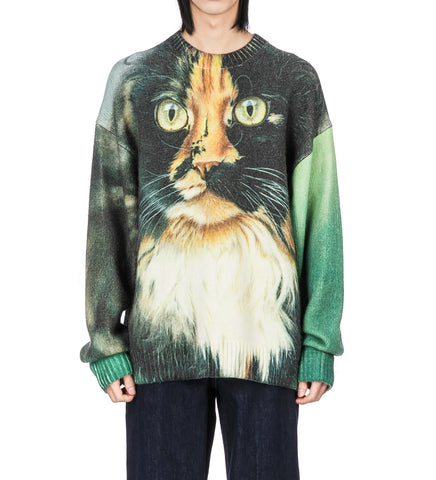 CAT PRINTED JUMPER EMERALD