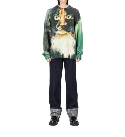 CAT PRINTED JUMPER EMERALD