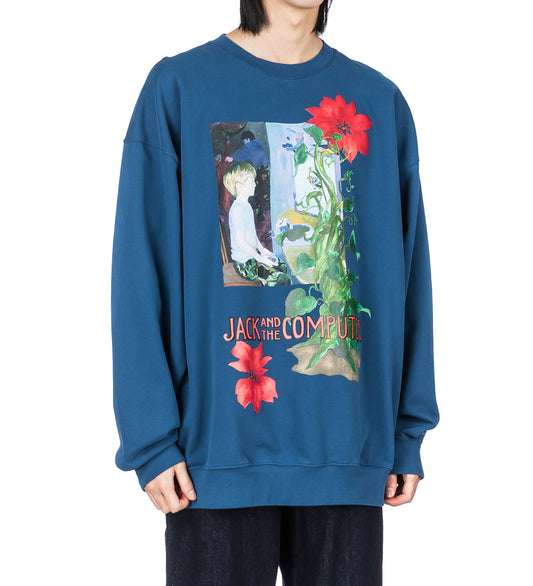 RELAXED FIT PRINTED SWEATSHIRT BLUE