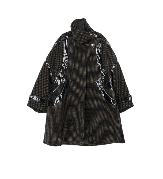 DAWN PANELLED COAT UMBER/GLOSSY BLACK