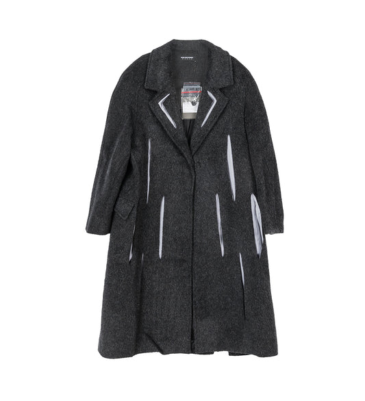 BOWIE TAILORED COAT SABLE BLACK/SILVER