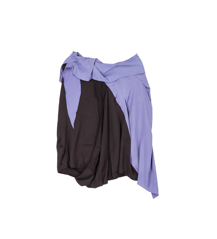 KUKRI DRAPED SKIRT RAW UMBER/LILAC