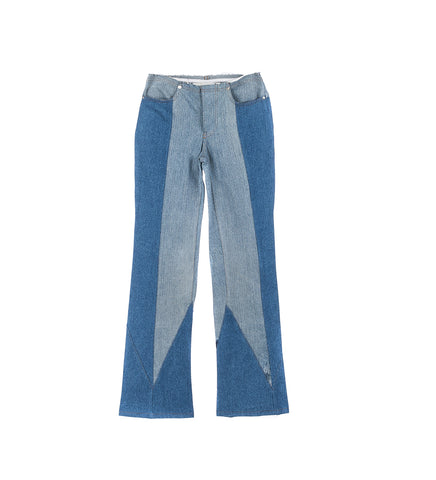 RECONSTITUED BOOT CUT JEAN INDIGO