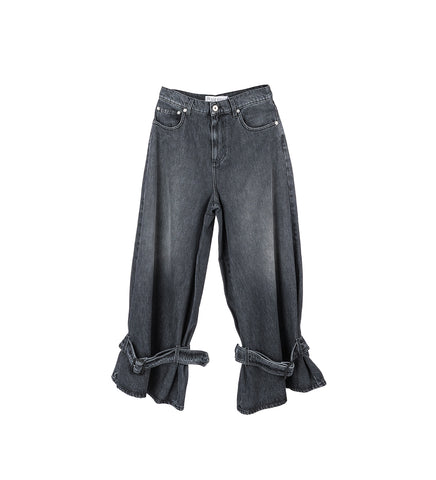 BUCKLED CUFF JEANS GREY