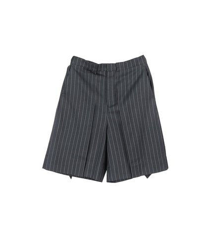 FOLDED FRONT PLEAT SHORTS MID GREY