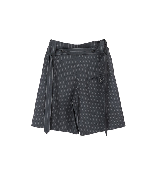 FOLDED FRONT PLEAT SHORTS MID GREY