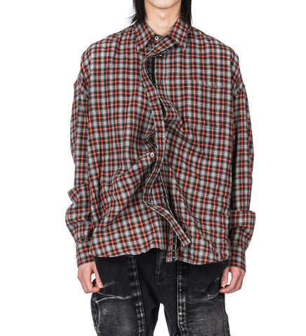 EVERGREEN HOOK AND EYE SHIRT RED/GREY