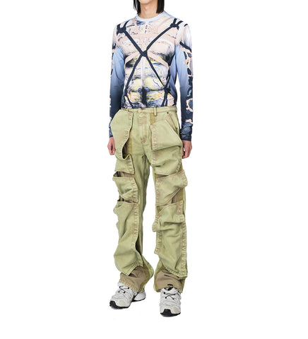 VELCRO MULTI PANEL JEANS LIGHT GREEN