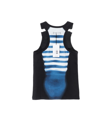 THE LE MALE TANK TOP BLACK BLUE