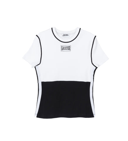 THE GAULTIER COLOR BLOCK T-SHIRT BLACK/WHITE