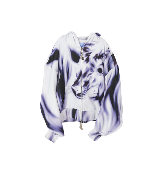 OVERSIZED HOODIE WHITE/BLACK/PURPLE