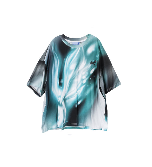 T-SHIRT WHITE/BLACK/TEAL