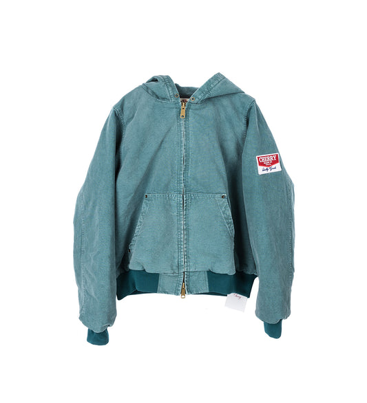 HOODED CANVAS WORK JACKET TEAL