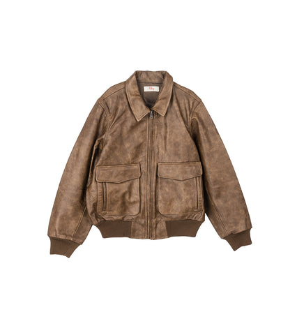 LEATHER FLIGHT JACKET BROWN