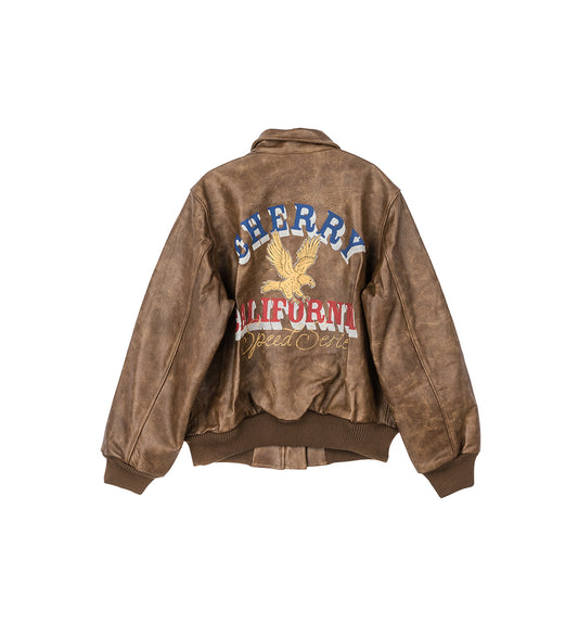 LEATHER FLIGHT JACKET BROWN