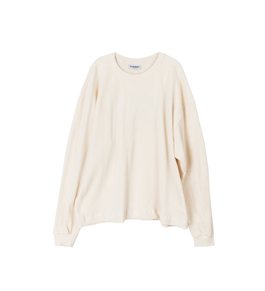 BOXY THERMAL L/S TEE WHITE/BLUE