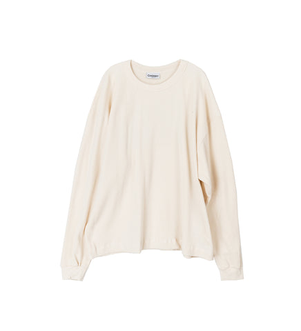 BOXY THERMAL L/S TEE WHITE/BLUE