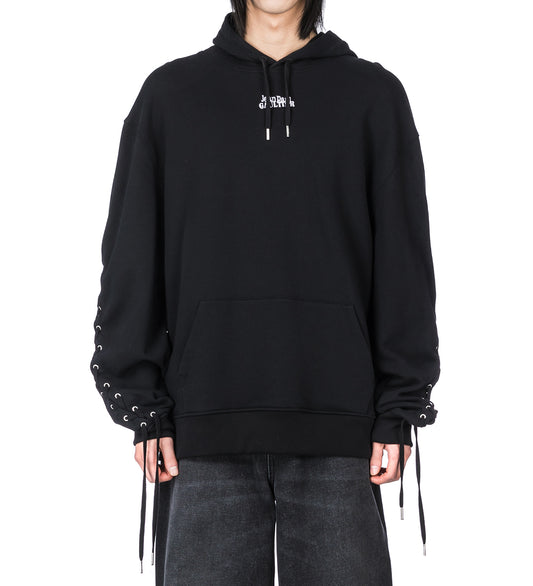 OVERSIZED LACED HOODIE BLACK