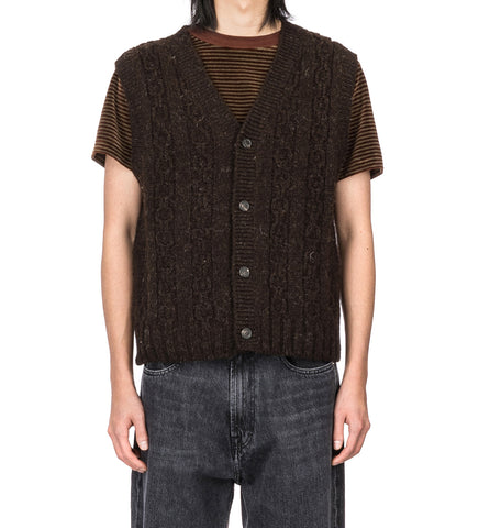 RUGRAT VEST WELSH BLACK CHAIN KNIT