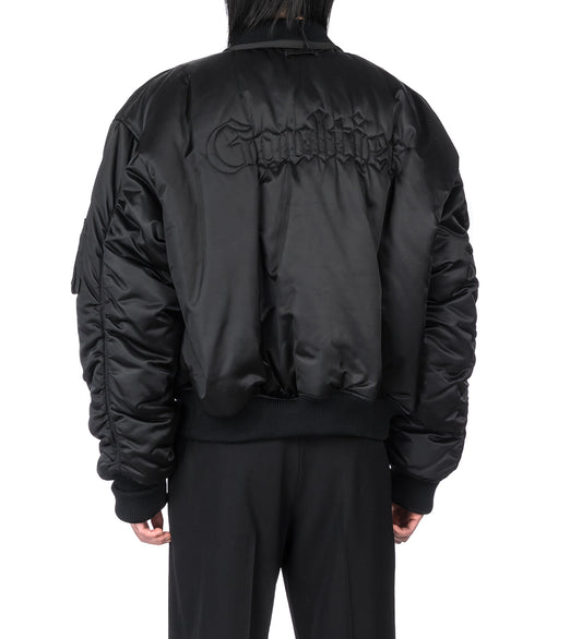 TATTOO COLLECTION OVERSIZED BOMBER JACKET BLACK