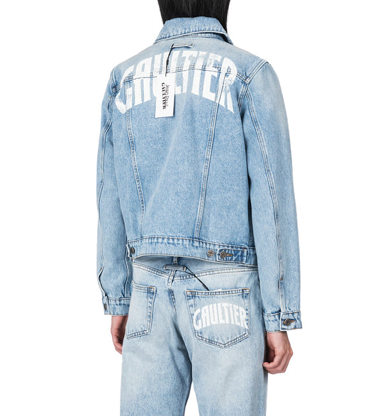 DENIM JACKET WITH LOGO LIGHT BLUE