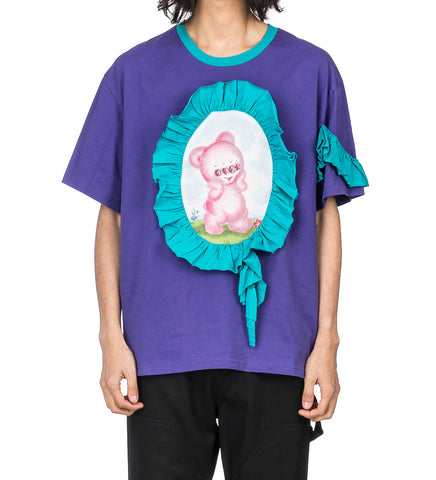 RUFFLE PATCH TEE PURPLE/GREEN