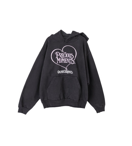 PRECIOUS MOMENTS HEART LOGO HOODIE OFF-BLACK