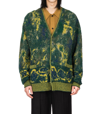 JACQUARD KNIT CARDIGAN GREEN