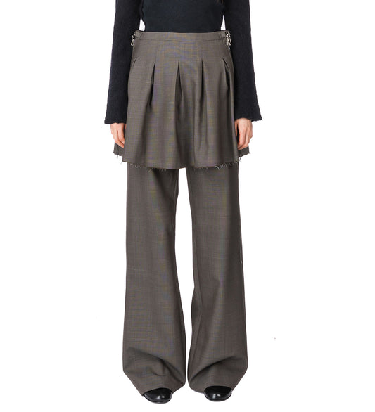 OBJECT SKIRT GREY ATOM CHECK WOOL