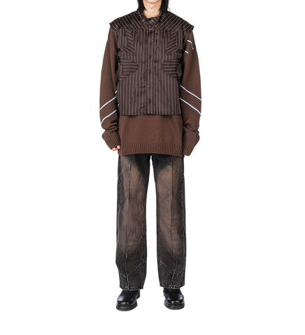 MOTO SHIRT BROWN/GOLD