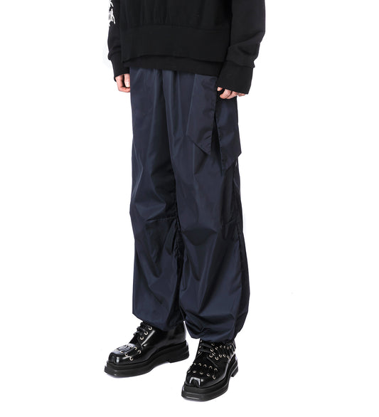 ANKLE GATHERED TRACK TROUSERS W/BOW DETAIL NAVY