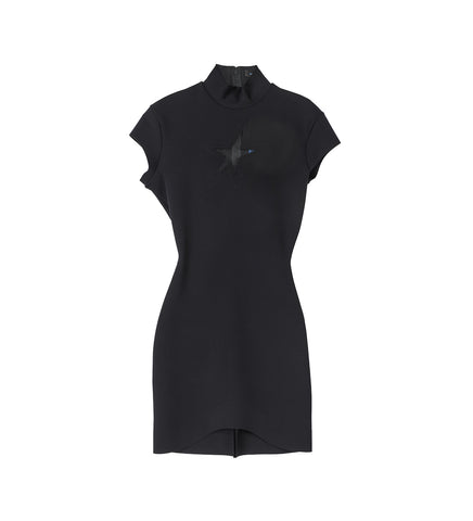 STAR CUTOUT MINI DRESS BLACK