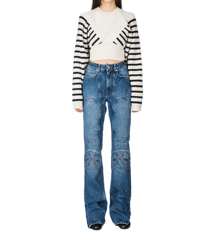 LACING DENIM JEAN VINTAGE BLUE