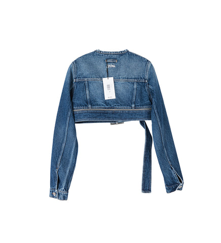 SUPER CROPPED DENIM JACKET VINTAGE BLUE