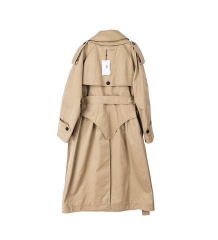 COTTON TWILL DECONSTRUCTED TRENCH WITH BODY DETAILS BEIGE