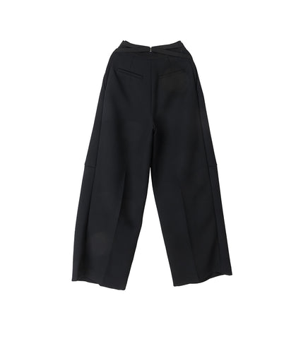 HEAVY CREPE BONDED TROUSER BLACK