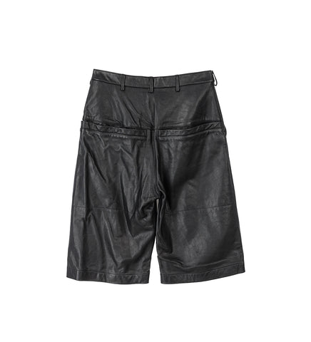 AREA SHORT BLACK LEATHER