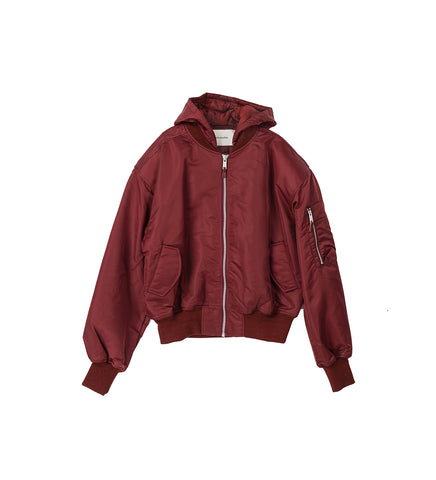 HOODED BROAD BOMBER GARNET