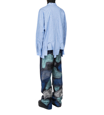 CAMOUFLAGE EMBROIDERY PANTS INDIGO