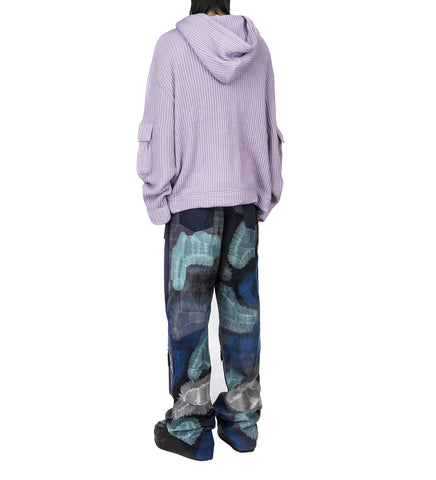 CAMOUFLAGE EMBROIDERY PANTS INDIGO