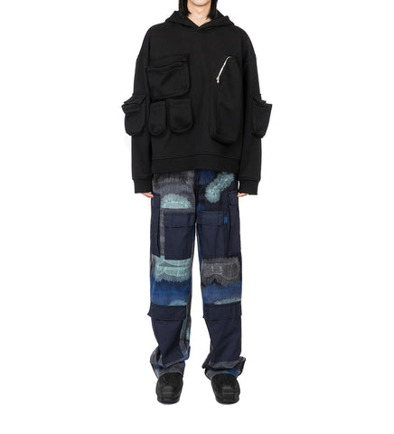 CAMOUFLAGE EMBROIDERY PANTS INDIGO