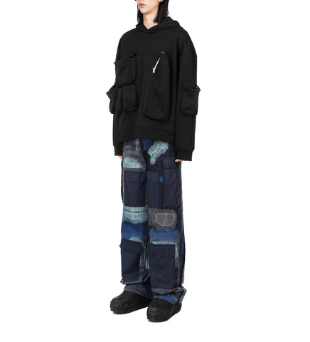 CAMOUFLAGE EMBROIDERY PANTS INDIGO