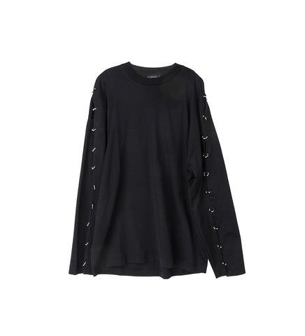 PIERCING LONG SLEEVE TEE SHIRT BLACK