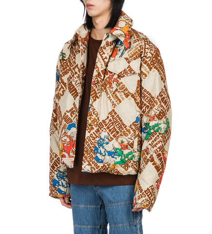 PADDED JACKET FOOTBALL PRINT