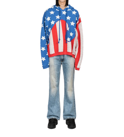 STARS AND STRIPES SWIRL HOODIE BLUE